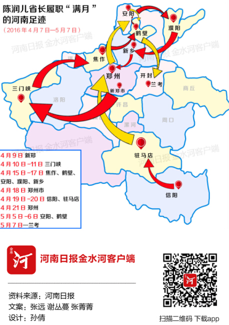 省长陈润儿来河南一个月都去了哪儿？ 