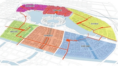 郑东新区龙湖“中环”沿线规划方案G：单车高速通道将是一景