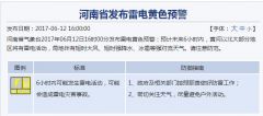雷电黄色预警！未来6小时河南局地有冰雹等强对流天气