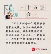 说新词丨我省要推行的“三十五证合一”都是啥 