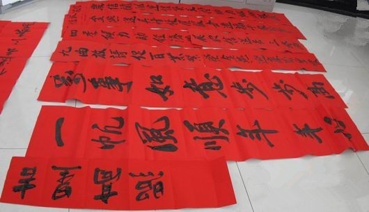 江西省书法家走进革命老区竹沟义写春联