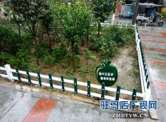 骏马河旁绿化带有了小栅栏 美观又实用