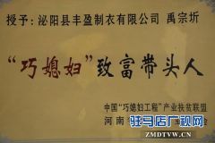 记泌阳县红十字会志愿者丰盈制衣董事长禹宗圻