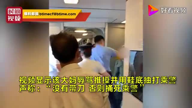 无票大妈拒下高铁后殴打乘警 声称“没带到刀 否则捅死你们”