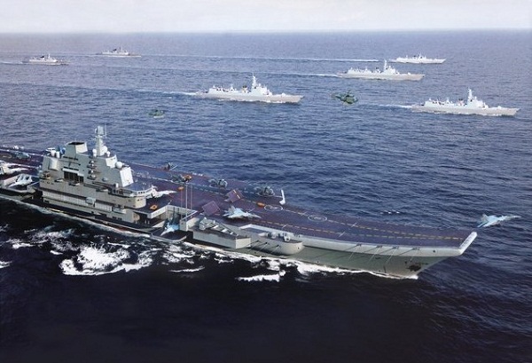 我国第二艘航母通过台湾海峡