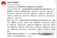 驻马店市累计确诊新型冠状病毒感染的肺炎病例30例