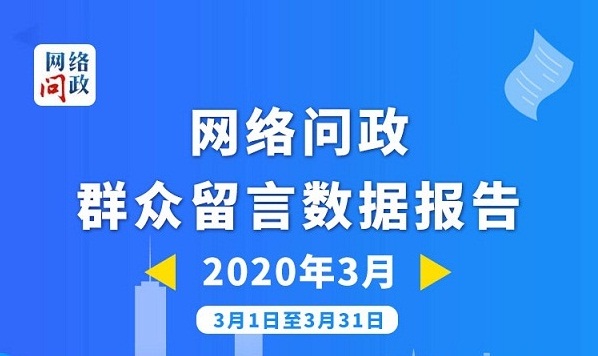 网络问政3月工作通报：受理群众留言1689件 投诉类占29%