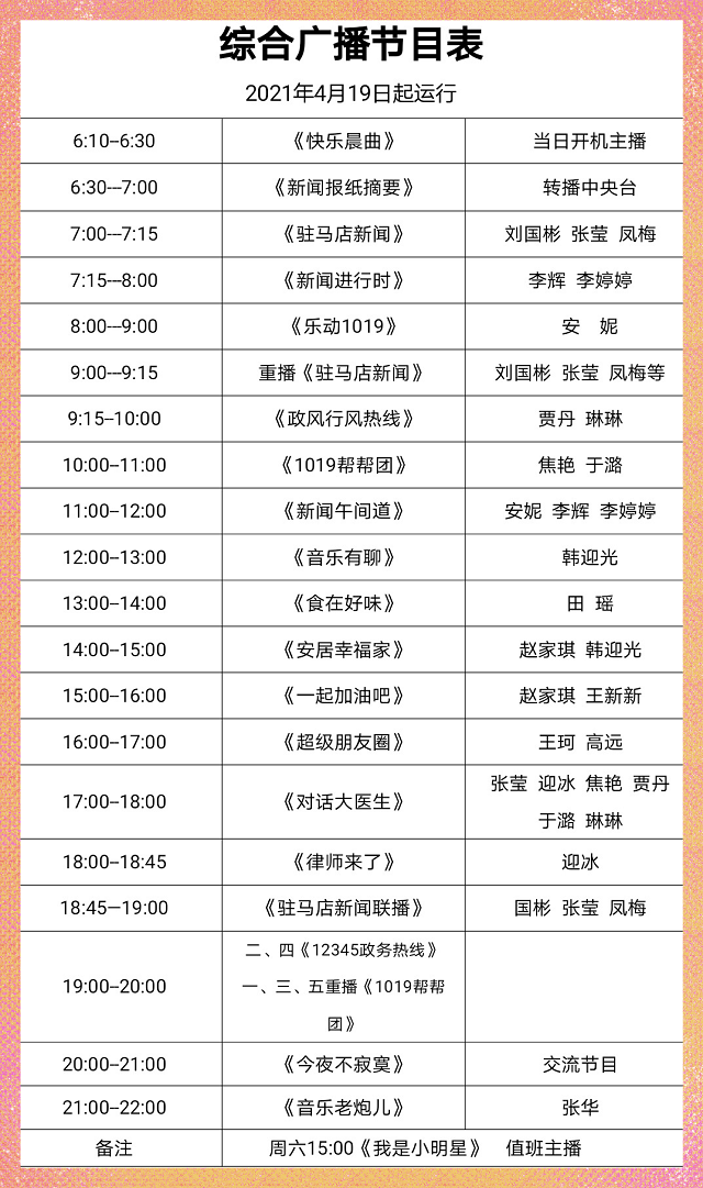 【1019重磅】驻马店广播电视台综合广播全新改版在即，新主播精彩亮相！