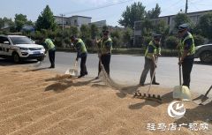正阳县交通运输执法局强力开展占用公路打场晒粮专项整治行动