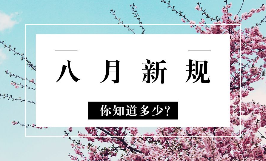8月新规来了！看看哪一项对你的生活影响最大？