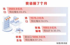 奋力实现 “十四五” 开新局丨前7个月河南进出口总值4246亿元 同比增长53.1%，高于全国整体增速28.6个百分点