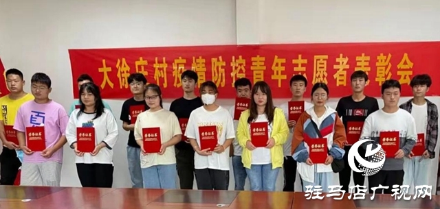 确山县双河镇对疫情防控青年志愿者进行表彰