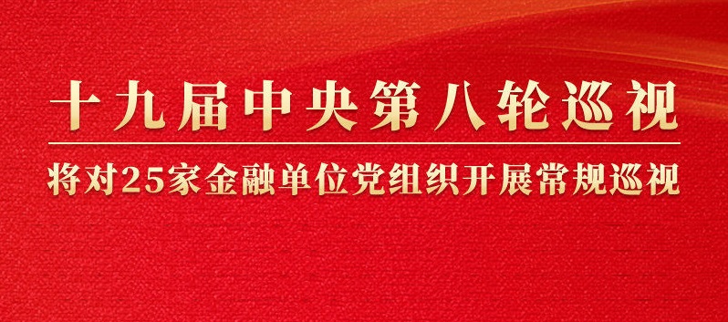 十九届中央第八轮巡视将对25家金融单位开展巡视