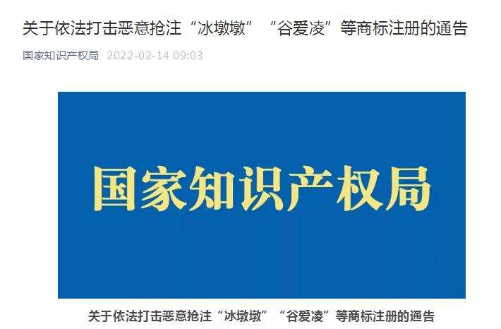 国家知识产权局依法打击恶意抢注“冰墩墩”等商标注册