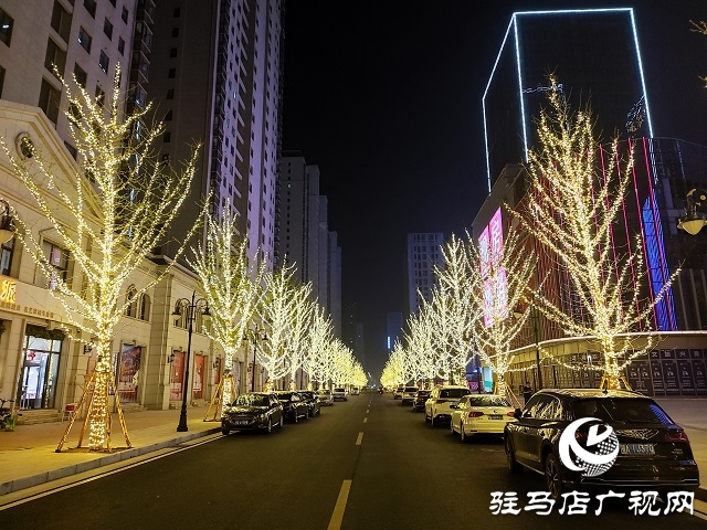 驻马店：璀璨灯光扮靓城市夜景