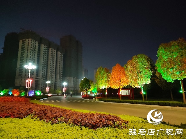 驻马店：璀璨灯光扮靓城市夜景
