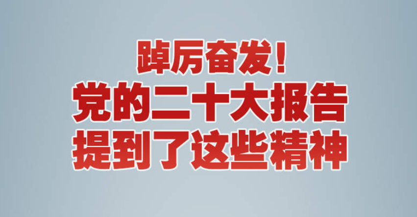 踔厉奋发！党的二十大报告提到了这些精神