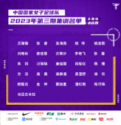中国女足新一期集训名单公布，王珊珊、唐佳丽领衔