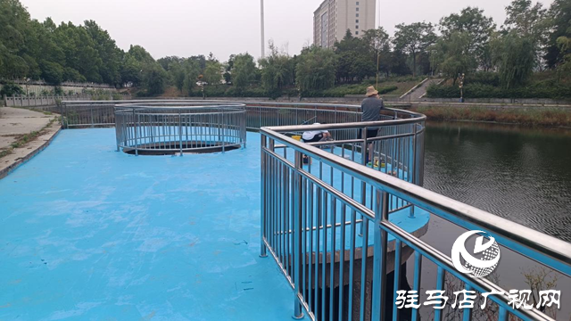 驻马店开源大道沿河破损观景台修缮一新