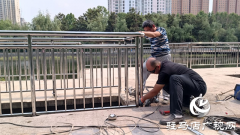 驻马店开源大道沿河破损观景台修缮一新