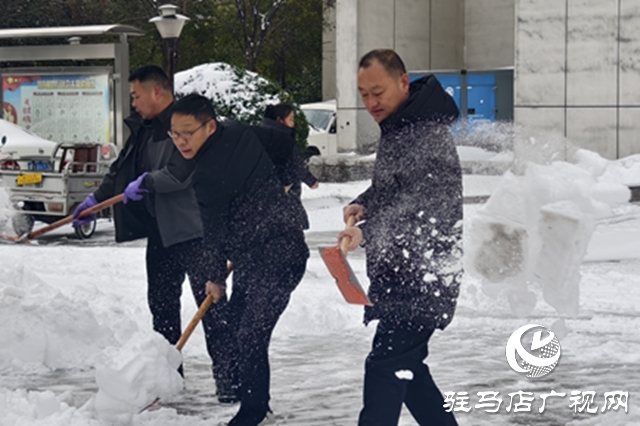 驻马店广播电视台:闻雪而动显担当 清扫冰雪暖驿城